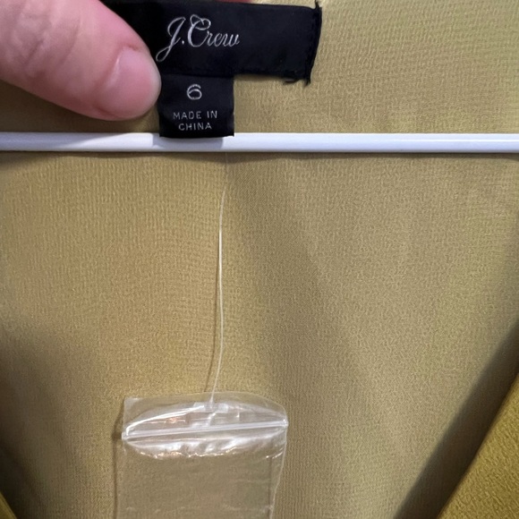 J. Crew Long Sleeve Satin Crepe Peplum Blouse in Chartreuse - Picture 9 of 11